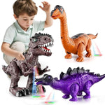 3 Pack Electric Realistic Dinosaur Toys With Simulated Sound ? Light For Boys Kids Aged 3 4 5 Years Old - Perfect Jurassic Tyrannosaurus Rex Gift For Christmas And Birthday