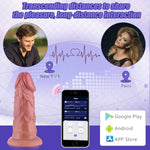 Realistic Thick Huge Dildo With App Controlled, 8.27 Inch Silicone Adult Toy For Her, Big Dildos With Suction Cup, Vibrator Dildo With Dual Density, Flesh