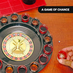 Shot Glass Roulette Drinking Game – 16-Piece Red/Black Set With 2 Metal Balls, Fun Adult Party Game For White Elephant, Game Nights, And Gifts