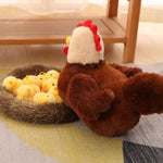 12Ps Chicken Stuffed Animal 11.8", Mother Hen With 10 Baby Chicks And Nest, Interactive Farm Animal Plush Toy For Kids And Collectors, Creative Easter Birthday