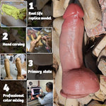 7.24 Inch Real Silicone Dildo,Huge Soft Realistic Dildos, Thick Penis for G-Spot, Suction Cup for Hands-Free Fun with Curved Shaft, Sex Toys for Men Women and Couples.(Roll King)