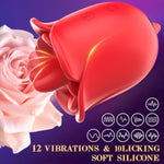 Clit Licker, Rose Sex Toy, Forceful Tongue Toy For Women, Rose Vibrator For Women'S Oral Sex Pleasure Adult Toys & Games With 12 Vibration & 10 Tongue Licking Modes (Red)