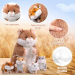 5 Pcs Hamster Stuffed Animal Set 4 Inch Hamster Mommy With 4 Cuddly Plush Babies In Belly Christmas Cute Plush Toys Gifts For Kids Birthday Xmas Party Decor