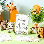 59 Pcs Adopt An Animal Wild Birthday Decor Party Favor 24 Safari Jungle Animals 24 Certificate Cards 10 Pencils With Adopt An Animal Sign Adoption Certificate Set For Party Birthday Gifts
