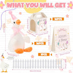 16 Sets One Silly Goose Birthday Decor Adopt A Goose Favors Small Stuffed Plush Animal With Birthday Party Hats Ribbon Bow For Adopt A Pet Theme Party Supplies Gifts Baby Shower