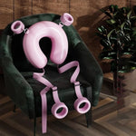 Bdsm Bondage Leather Split Leg Pillow Handcuffs Gear & Accessories Couple Bedroom Restraint Sex Toys Removable Adult Set (Pink)