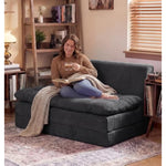 Sofa Couch Folding Sofa Bed Sleeper Comfy Floor Lounger Loveseat Sofa With Removable Cushion Couches Foldable Mattress For Living Room Bedroom Or Office (Cordury Grey, Oversize)
