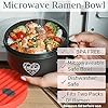 Ramen Bowl, 40 oz Microwaveable Noodle Cooker for Ramen, Pho, Soup, and Pasta, Dishwasher Safe and Portable, Ideal for Home, Office, Dorm, or Gift (Red)