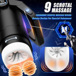 Sex Toys For Men Automatic Male Masturbator Penis Pump, 9 Scrotal Vibrations, Wing Handle Design, 9 Thrusting, Lcd Display, Male Sex Toy Pocket Pussy Sex Machine Adult Sex Toys & Games, Black