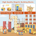 35Pcs Magnetic Blocks For Kids - Stem Learning Creative Construction Sets Building Cubes With Portable Iron Storage Box, Educational Travel Games, Road Trip Sensory Toys Magnetic Tiles (Construction)