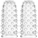 Finger Vibrator Sleeves Accessories 2Pcs Finger Sleeve Vagina Clitoral Nipple G-Spot Stimulator Anal Vaginal Expander Reusable Anal Nipple Sex Massager Stimulation For Couples Lesbian Gay (White)