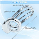 Chastity Cage Adjustable Size Cock Cage Skeletonized Breathable Stainless Steel Chastity Devices Male Chastity (Large)