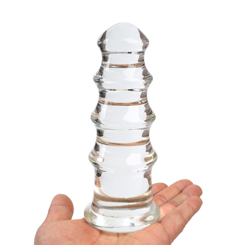 Pagoda Large Glass Anal Plug Crystal Butt Plug Wand Anal Trainer Anus Expander Sex Toy