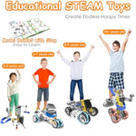 10 In 1 Electric Stem Toys For 5 6 7 8 9+ Year Old Boys Toy Building Blocks Set Stem Kit Kid Age 4-8 5-7 8-10 Educational Creative Game Construction Activities Robot Excavator Birthday Gift Idea