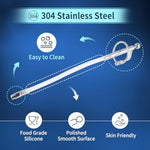 Men Male Flexible Urethral Sound Catheter Plug Glans Ring Cum Through Hole Hollow Silicone Tube Probe Prostate Stimulation Masturbation Orgasm Rod Penis Cock Sex Toy Urethra Dilator