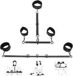 Adjustable Spreader Bar Bondage Set with Wrist, Ankle & Neck Restraints for Couples