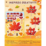 48 Sheets Fall Make-a-Face Stickers, 12 Designs for Kids & Party Favors