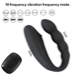 Double Ended Vibrator Clitoral Stimulator With 10 Modes, Double Head Side Dildo And Anal Bead Butt Plug Vibration, Black Anus-Vaginal G-Spot Stimulation Sexual Pleasure Tools For Women Men Couples