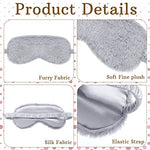 4 Pieces Plush Eye Mask Silk Furry Sleep Masks Comfortable Blindfold Eye Cover Colorful Satin Night Eyeshade Cover for Women Men Sleep Travel Nap Sleeping (Leopard Print, Classic Colors)