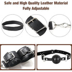 Bdsm Sex Bondage Anal Hook, Neck To Wrist Behind Back Handcuffs Collar With Anal Trainer & Ball Gag, Bed Restraints Sex Game Accessories Kinky Fetish Role Play Adult Sex Toys For Couple Beginner