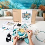 3D Wooden Seaturtle Clock Puzzle for Adults - Unique DIY Craft