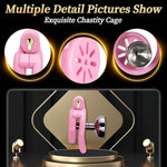 Ergonomic Male Chastity Cage With 4 Sizing Rings & 2 Keys, Flat Breathable Daisy Design, Hidden Lock Chastity Device Bondage Sex Toy For Men And Couples (Pink,Cage)