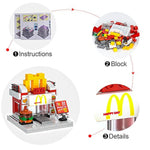 8 Packs Mini City Shop Street View Building Blocks Kit,Moc Construction Creative Educational Kit With Hair Salon & Café Store,Girls Boys Dream Toy Set,Christmas Birthday Party Favors For Kids