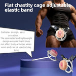Stainless Steel Chastity Lock, Flat Chastity Cage, Simulated Silicone Chastity Cage, Imitation Female Chastity Device, Bdsm Binding Sex Toys (Arc Ring - No Hook, 55 Mm)