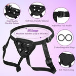 Adjustable Strap On Dildo, Wearable Realistic Harness 8.9Inch Soft Big Silicone Dildos Adult Sex Toy For Couples' Pegging, Lesbian, Gay, And Female Pleasure, Purple