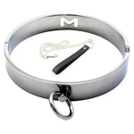 Metal BDSM Choker with Adjustable Nipple Clamps and Clit Clip for Couples, Silver Finish