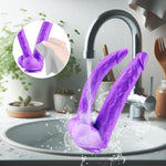 Realistic Double-Ended Huge Dildo - 10.2" Silicone Large Dildo, Big Suction Cup,Thick G-Spot Anal Stimulation,Xxl Fat Vaginal Anal Plug,Curved Shaft,Suitable For Women And Lesbians