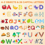 Fridge Magnets For Toddlers – 26 Cute Objects & Uppercase Letters, Large Refrigerator Abc Alphabet Magnets Set For Kids, Preschool Learning Spelling Alphabet Gift Toy For Ages 2+