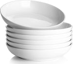 Pasta Bowls, 30oz Salad Bowls White Soup Bowls Large Pasta Serving Bowl Porcelain Pasta Plates Wide and Shallow Bowls Set of 6 Microwave Dishwasher Safe Valentines Day Gift