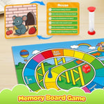 Memory Board Games For Kids, Educational Learning Board Games, Memory Game For Boys And Girls Ages 6+, Fun Educational Toy For Travel Indoor Outdoor Classroom Family Games 2-4 Players