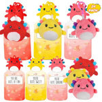 Valentine’S Day Gifts For Kids – 24 Pack Axolotl Plush Keychain Set With Classroom Cards, Cute Backpack Clips For Boys Girls, Candy-Free School Exchange, Party Favors For Students & Friends