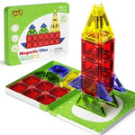 Magnetic Tiles Travel Set For Toddlers - Montessori Educational Sensory Building Blocks, Preschool Learning Toys For 3+ Year Old Boys Girls