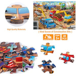 Jumbo Floor Puzzle For Kids,Construction Site Jigsaw Large Puzzles,48 Piece Construction Vehicle Puzzle For Toddler Ages 3-5,Children Learning Preschool Educational Toys,Gift For 4-8 Years Old