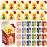 24 Sets Christmas Mini Plush Gift With Box Christmas Stuffed Animal Keychain With Santa Cap Tiny Plush Set For Xmas Party Stocking Fillers Exchange Gifts(Duck)