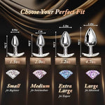 Anal Plug Beginner Set Anal Toys - Beginner 4 Piece Set Sex Toys With Crystal Hook Base Sm Sex Toys For Adult Games Toy Anal Trainer Kit Buttplug For Adult Unisex Women And Men Couple