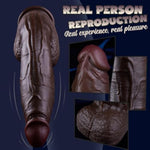 10 Inch Realistic Big Black Dildo Sex Toy, 2.36'' Diameter Dual Density Huge Thick Dildo With Suction Cup Silicone Dildos, Lifelike Fat Anal Bbc Dildos For Men And Women Pleasure