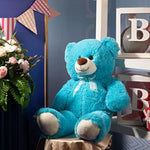 Big Teddy Bear Large Teddy Bear Stuffed Animal Birthday Valentines Day Plush For Kids And Girlfriend 36 Inch Lake Blue