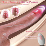 10" Thrusting Dildo Vibrator Sex Toys - Realistic G-Spot Dildos With 10 Thrusting & 10 Vibrating Modes For Anal Vaginal Stimulation, Remote Control Suction Cup Large Dildo Adult Sex Toys For Women
