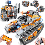 5 In 1 Stem Building Set With Led Light, App & Remote Controlled Cars Building Toys Kit, Rc Robot Tank Sleigh Tracked Racer 554 Pcs, Toy Gifts For Kids Boys Girls Ages 6 7 8 9 10 11 12+ Year