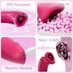 Sucking Vibrator Female Sex Toys, Women Sex Toys Suction Vibrator Nipple Toys With 3 Sucking & 10 Tongue Licking & Vibrating, Tongue Toy For Women Clitoral Sucker Rose Sex Toy, Adult Toys For Women