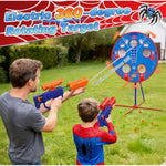 Spider Upgraded 2-In-1 Shooting Games Toys: Rotating Target, 2 Air Blasters & 24 Foam Balls, Bean Bag Toss Game For Kids, Indoor Outdoor Yard Party Games For Boys Girls 4 5 6 7 8 9 10+ Year Old Gift