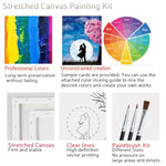 2 Pack Paint And Sip Canvas Painting Kit Pre Drawn Canvas For Painting For Adults Stretched Canvas Couples Games Date Night Romantic Life Anniversary Couple Paint Party 8X10