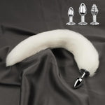 3Pcs/Set Fox Tail Anal Butt Plug With 3 Types Replaceable Detachable Stainess Steel Plugs Sex Adult Toys Flirting Tools For Cosplay,Sm Role Play And Couples