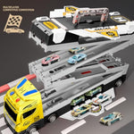65-Inch Race Car Tracks And 20 Car Toys For Kids Boys Toddlers, Boy Toddler Toys Trucks For 3 4 5 6 7 8 Years Old Kids With Lights Sounds, Truck Toys Gift For 3 4 5 6 7 8 Years Old Boys Girls