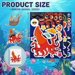 32 Pack Sea Animal Make-a-Face Stickers, Underwater Party Favors & Kids Crafts
