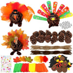 20 Sets Pinecone Turkey Craft Kit, DIY Thanksgiving Fall Table Decorations